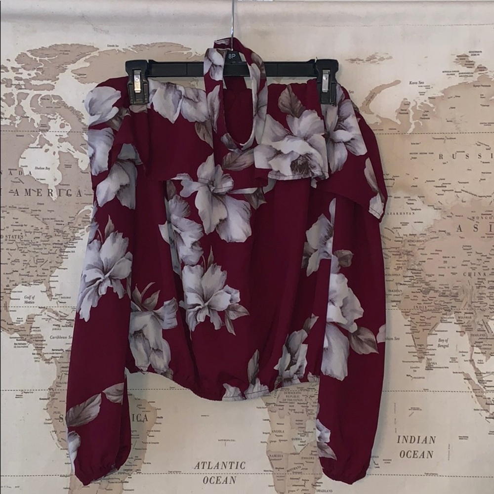 Off the shoulder flower shirt